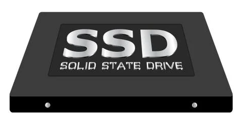 Solid state drive or ssd drive on a white background Illustrazione stock