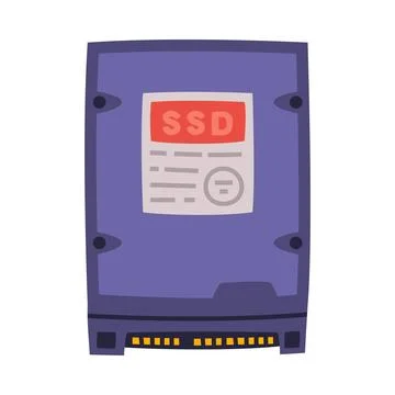 Solid-state Drive as Personal Computer Accessory and Component Vector Stock Illustration