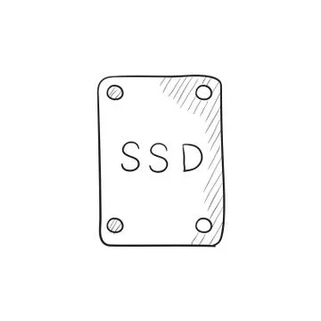 Solid state drive sketch icon Stockillustratie