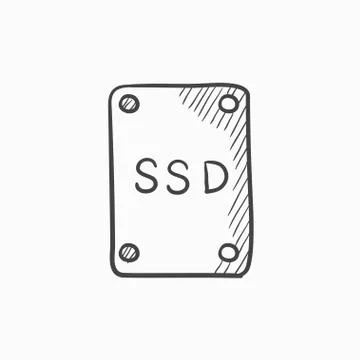 Solid state drive sketch icon Stockillustratie