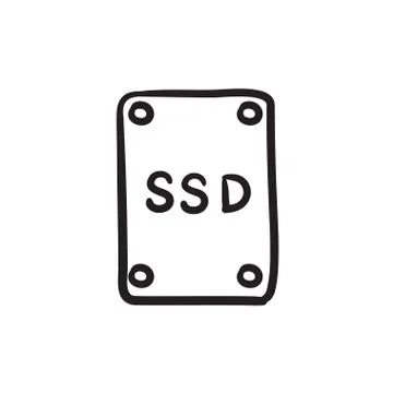 Solid state drive sketch icon Stock Illustration