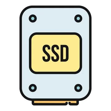 Solid state drive ssd computer hardware icon Stock Illustration