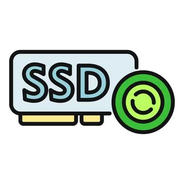 Solid state drive ssd data recovery icon concept Stock Illustration