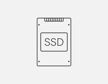 Solid state drive, ssd icon. Vector illustration, flat design. Stockillustratie