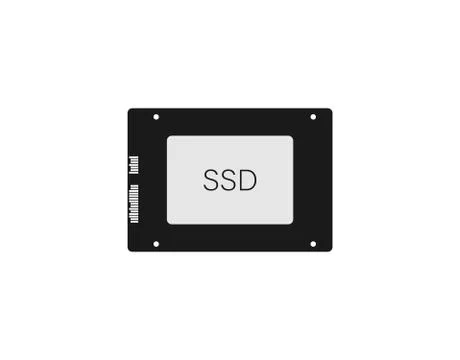 Solid state drive, ssd icon. Vector illustration, flat design. Stock Illustration