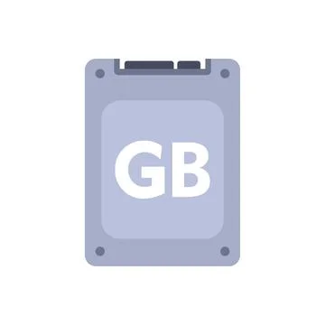 Solid state drive ssd icon showing gb gigabyte storage capacity Stock Illustration
