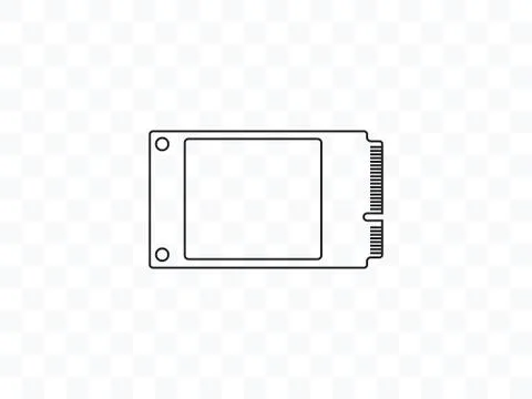 Solid state drive, ssd mSATA icon. Vector illustration, flat design. 스톡 일러스트