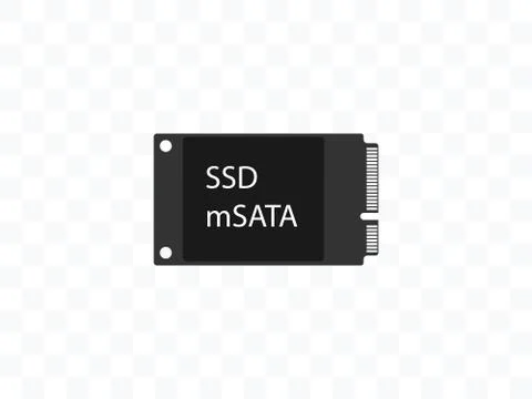 Solid state drive, ssd mSATA icon. Vector illustration, flat design. Stock Illustration