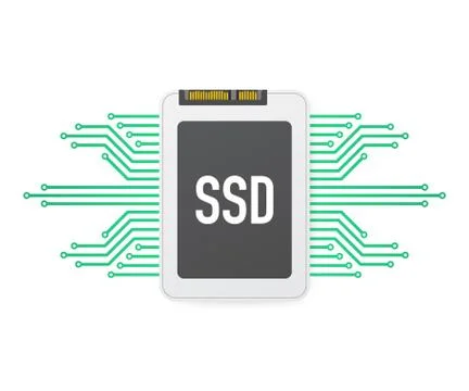 Solid State Drive, ssd polygon, computer device, hard disk. Vector illustrati 스톡 일러스트