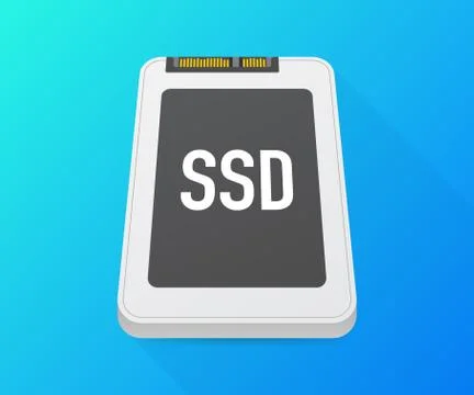 Solid State Drive, ssd polygon, computer device, hard disk. Vector illustrati Stock Illustration