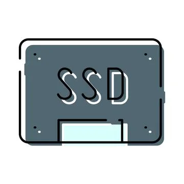 Solid state drive ssd storage computer component Stock Illustration