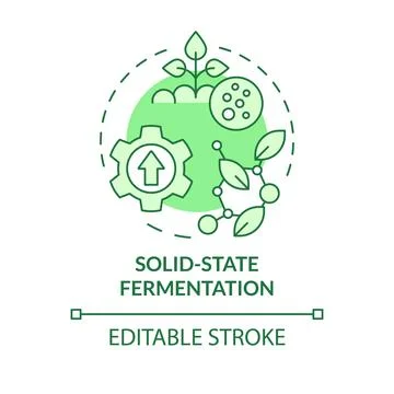 Solid-state fermentation green concept icon Stock Illustration
