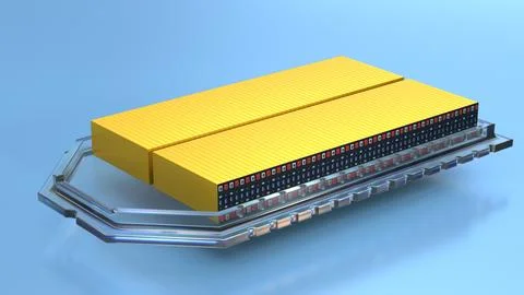 Solid-state LFP cell, Skateboard style NMC Prismatic High-capacity Battery .. Stock Photos