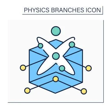 Solid-state physics color icon Stock Illustration