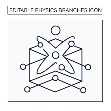 Solid-state physics line icon Stock Illustration