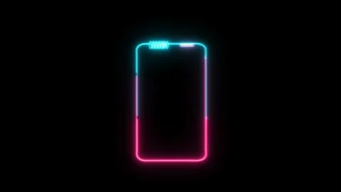 Solid state powerful battery laser border pink blue loop energy Stock Footage 248198338