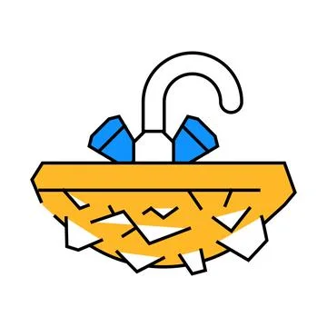 Solid stone washbasin icon color illustration Stock Illustration