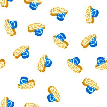 Solid stone washbasin isometric icon seamless pattern 库存插图
