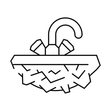 Solid stone washbasin line icon vector illustration Stockillustratie