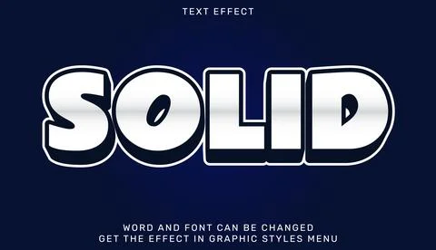 Solid text effect template in 3d design Stock Illustration