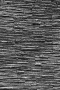Solid texture slate wall dark gray horizontal stripes vertical pattern Stock Photos