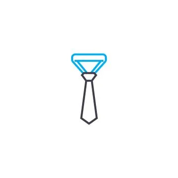 Solid tie vector thin line stroke icon. Solid tie outline illustration, linear Stockillustratie