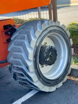 Solid tire of a piece of equipment Stock Photos