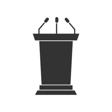 Solid Tribune or Podium silhouette Icon for your design. Vector illustration. Stock Illustration