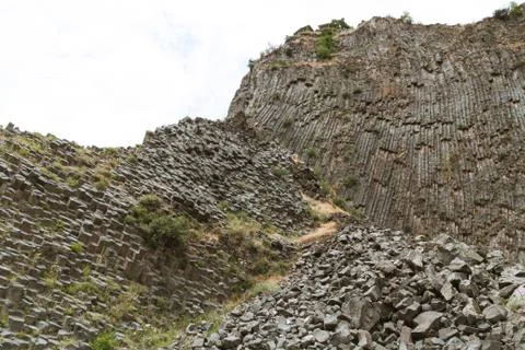 Solid volcanic basalt in highlands Stockfoto's