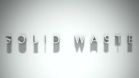 Solid Waste 3D title animation with shadows on a white background Stock Footage 296499987
