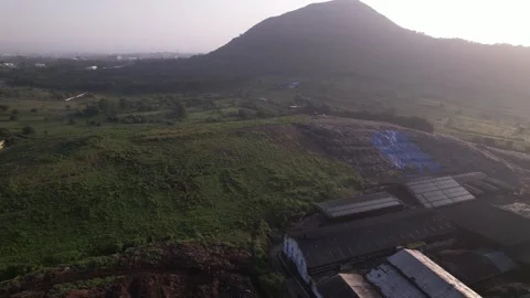 Solid waste management and composting facility, Drone shot Stock Footage 318728538