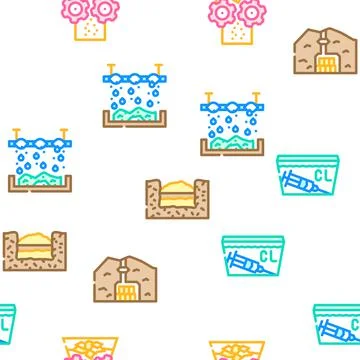 Solid Waste Management Business Icons Set Vector Stock Illustration