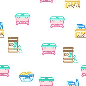 Solid Waste Management Business Icons Set Vector Stock Illustration