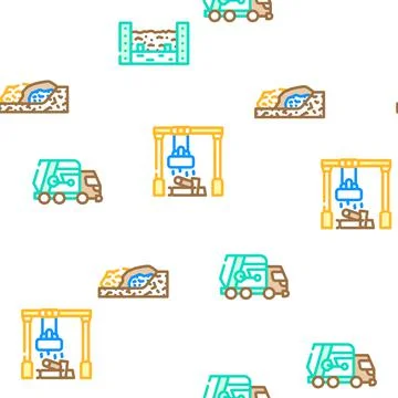 Solid Waste Management Business Icons Set Vector Stock Illustration