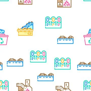 Solid Waste Management Business Icons Set Vector Stock Illustration