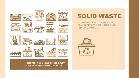 Solid Waste Management Business Landing Header Vector Illustration