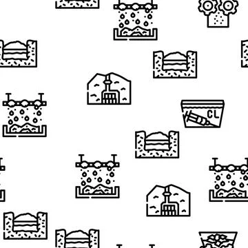 Solid Waste Management Business Vector Seamless Pattern Illustrazione stock