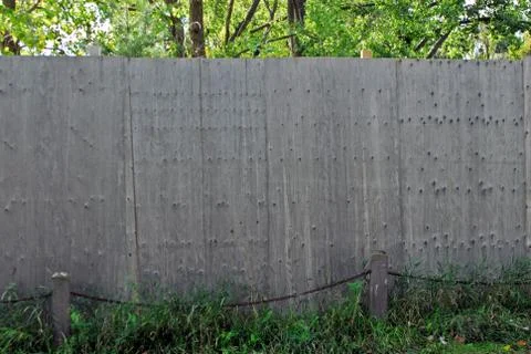 Solid weathered grey board fence Stock Photos