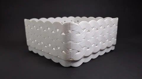 Solid white Plastic Storage Box in square shape, with woven texture, black .. Stock Photos