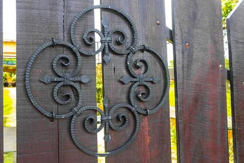 Solid wood door texture in Costa Rica. Stockfoto's