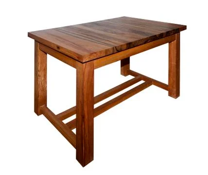 Solid wood table isolated on white background Stock Photos
