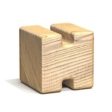 Solid wooden cube font Letter H 3D Illustrazione stock