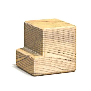 Solid wooden cube font Letter J 3D Stockillustratie