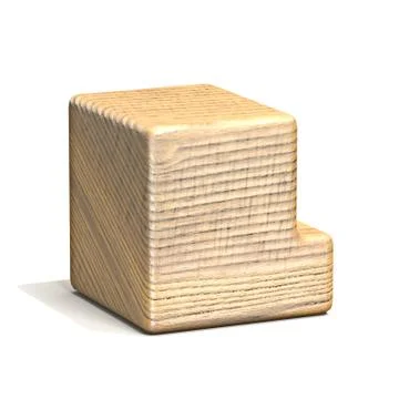 Solid wooden cube font Letter L 3D Stockillustratie