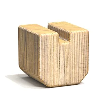 Solid wooden cube font Letter V 3D Illustrazione stock