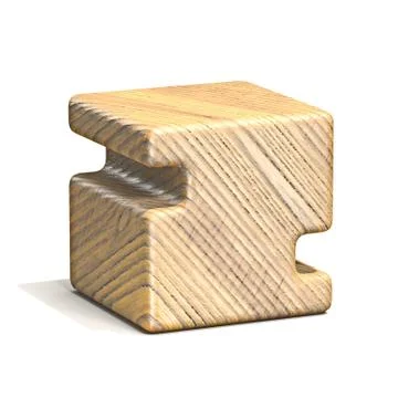 Solid wooden cube font Letter Z 3D イラスト素材
