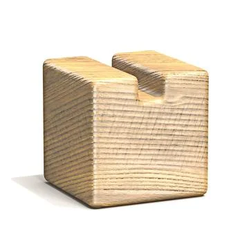 Solid wooden cube font Letter U 3D Solid wooden cube font Letter U 3D rend... 写真素材