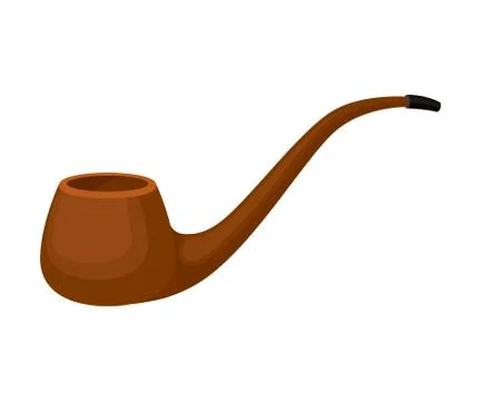 Solid wooden smoking pipe. Vector illustration on white background. イラスト素材