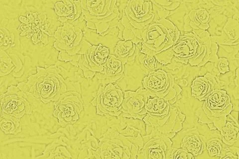 Solid yellow background with the texture of the flower Rhodiola Rosea. Stock Photos