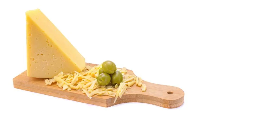 Solid yellow gouda cheese, close-up, isolated on a white background.selective Stock Photos